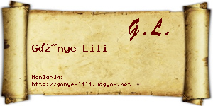 Gönye Lili névjegykártya
